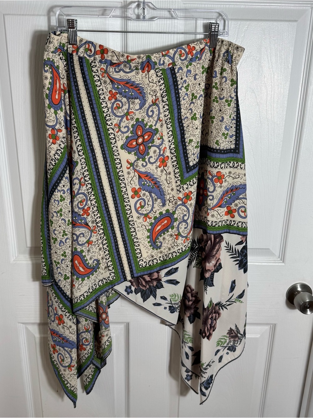 Maeve Anthropologie Scarf Print Skirt Plus Size 16 Handkerchief Hem Boho - Picture 7 of 7